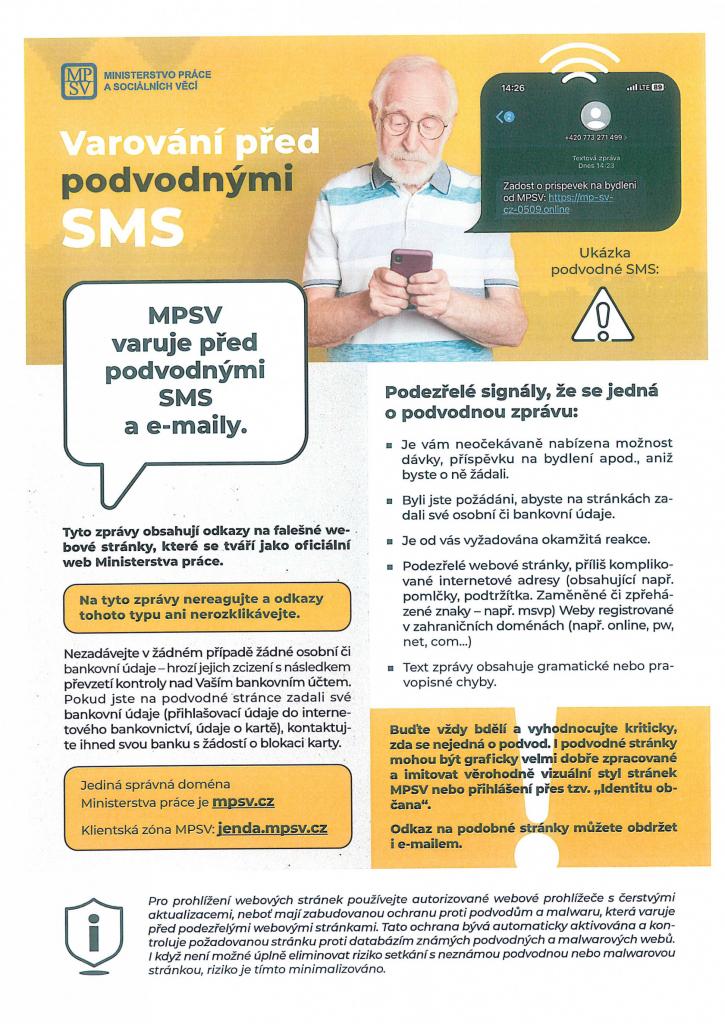 varování před podvodnými SMS