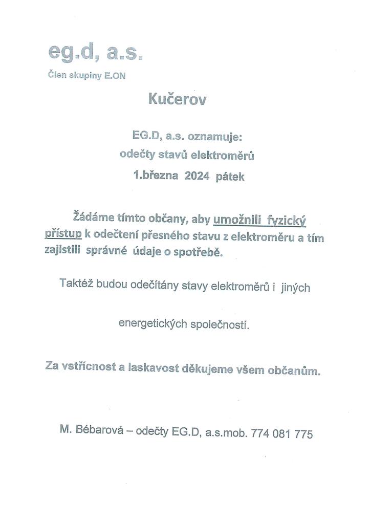 Odečty stavu elektroměrů