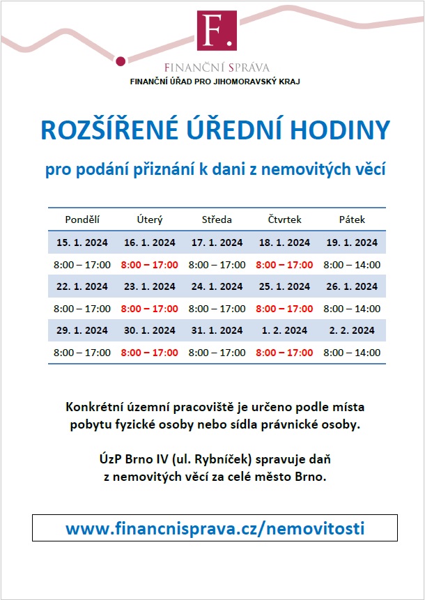 Úřední hodiny FÚ